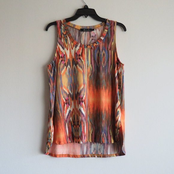 Neesha Sleeveless Top Women’s Multicolored Summer Knit top size L - Picture 1 of 6
